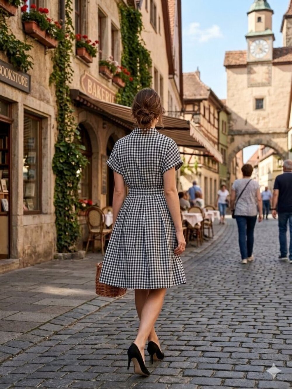 Talbots Gingham Cuffed Sleeve Shirt Dress, Size 6p - Picture 3 of 10